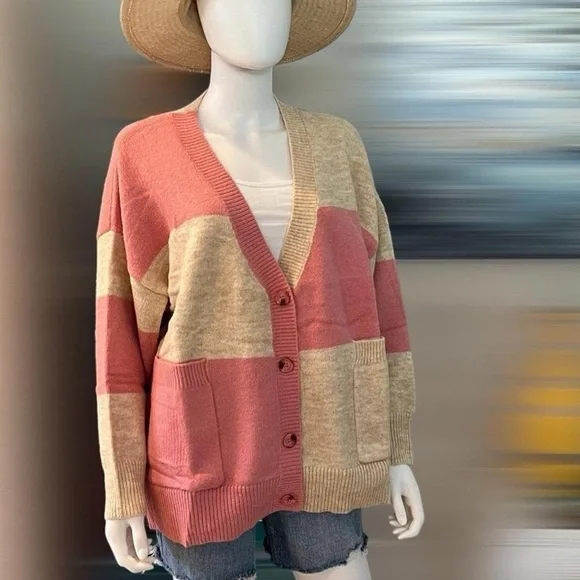 PEACH LOVE CALIFORNIA oversized cardi sz S M L - Picture 6 of 9